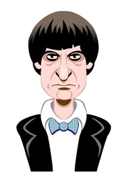 Patrick Troughton als Doctor Who - Karikatur